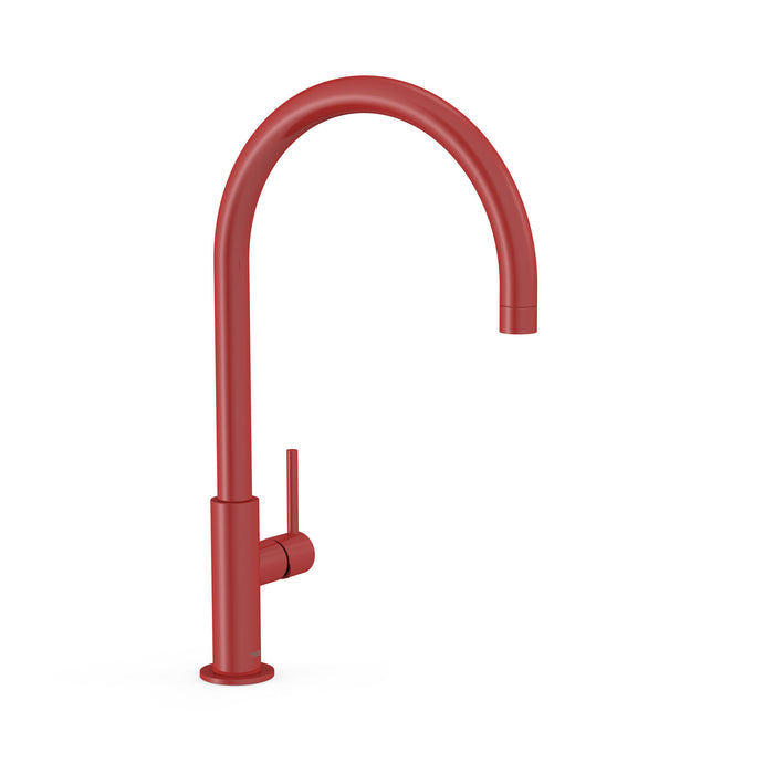 TRES 26290401TRO STUDY Grifo Monomando XXL Caño Alto con Maneta Lateral para Lavabo Color Rojo