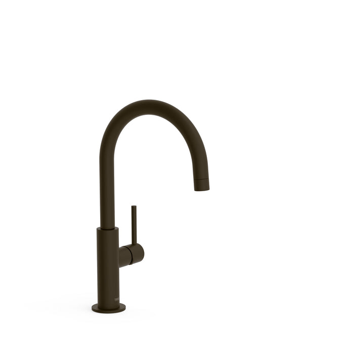 TRES 26290402KMB STUDY Grifo Monomando Caño Alto con Maneta Lateral para Lavabo Color Negro Bronce