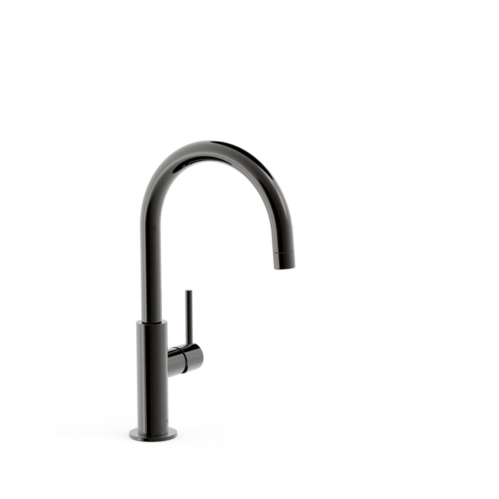 TRES 26290402KM STUDY Grifo Monomando Caño Alto con Maneta Lateral para Lavabo Color Negro Metalizado