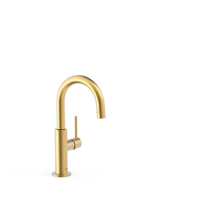 TRES 26290403OM STUDY Grifo Monomando con Maneta Lateral para Lavabo Color Oro Mate 24K