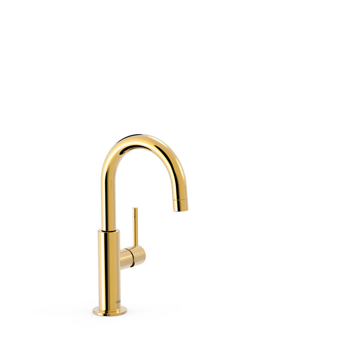 TRES 26290403OR STUDY Grifo Monomando con Maneta Lateral para Lavabo Color Oro 24K