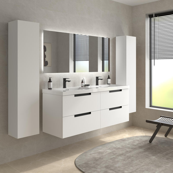 SALGAR 121984 LENI Mueble+Lavabo TOSCANA 2 Senos 140cm Blanco Mate