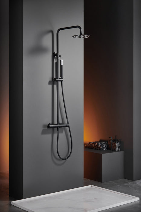IMEX BDM039/NG MONZA Conjunto Grifo Monomando de Ducha Telescópico Negro Mate