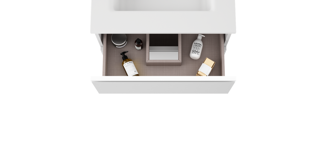 VISOBATH GRANADA Mueble de Baño con Lavabo 3 Cajones Color Blanco Ada Mate Tirador Blanco