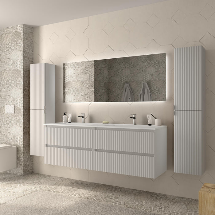 SALGAR 121752 KIRA Mueble+Lavabo VILNA 160cm Blanco Mate