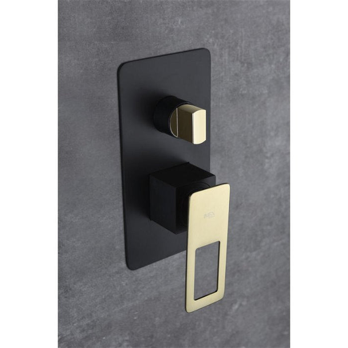 IMEX BDES37-6NGOLD ESTOCOLMO Conjunto de Ducha Empotrado Monomando Negro Oro Brillo