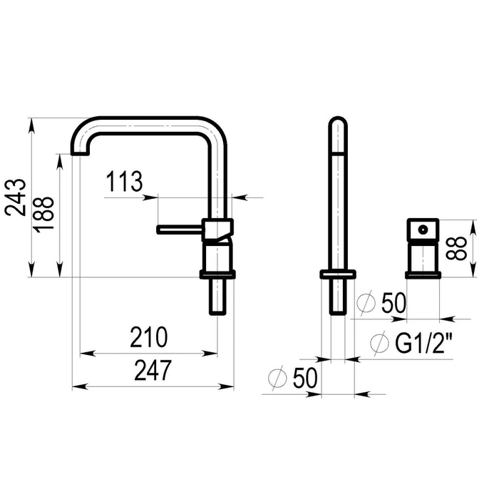 PRESTO 8635300 Theo batería lavabo Cromo