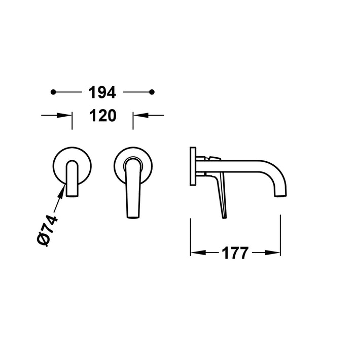 TRES 28130021 FUJI Pieza Vista para Cuerpo Empotrado De Lavabo Color Cromo