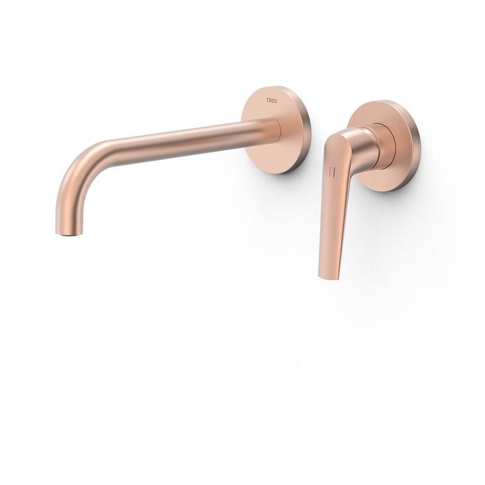 TRES 28130022OPM FUJI Pieza Vista para Cuerpo Empotrado De Lavabo Color Oro Rosa Mate 24K