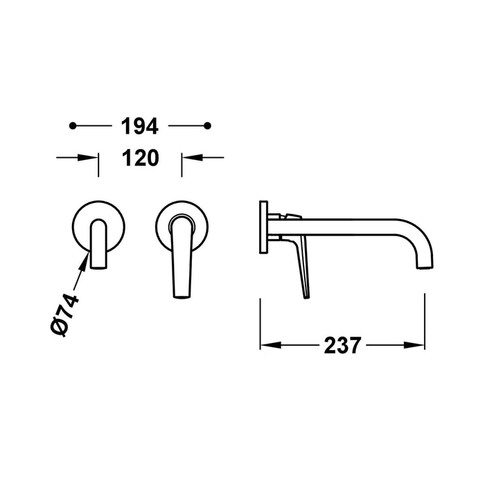TRES 28130022OPM FUJI Pieza Vista para Cuerpo Empotrado De Lavabo Color Oro Rosa Mate 24K