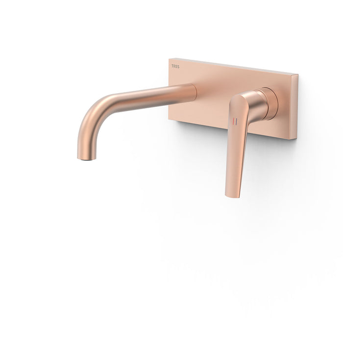 TRES 28130023OPM FUJI Pieza Vista para Cuerpo Empotrado De Lavabo Color Oro Rosa Mate 24K
