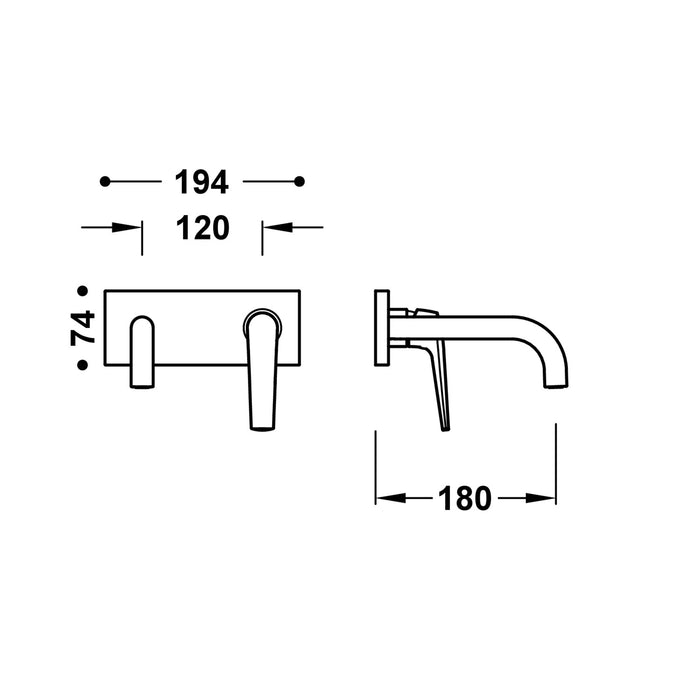 TRES 28130023NM FUJI Pieza Vista para Cuerpo Empotrado De Lavabo Color Negro Mate