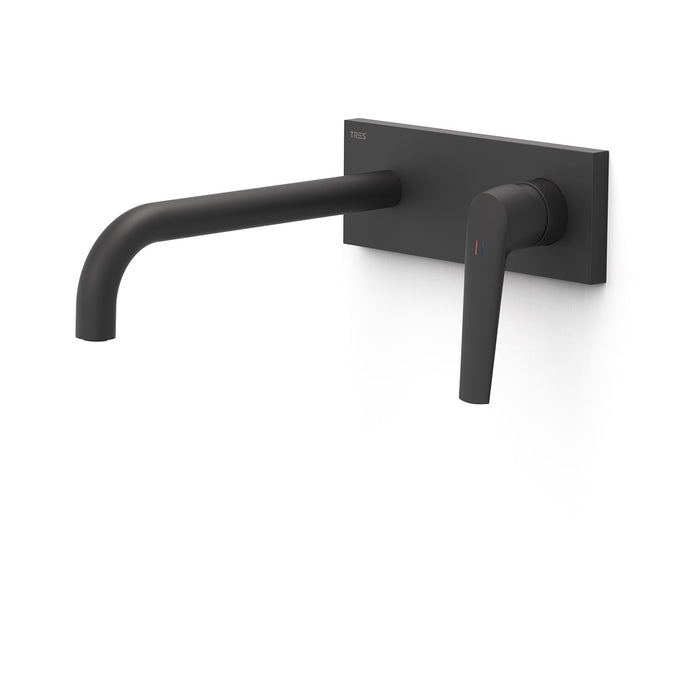 TRES 28130024NM FUJI Pieza Vista para Cuerpo Empotrado De Lavabo Color Negro Mate