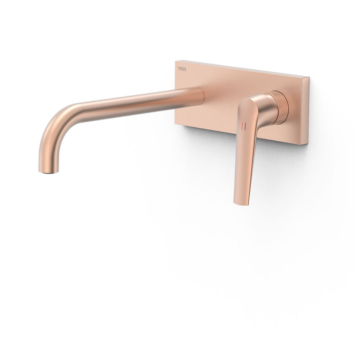 TRES 28130024OPM FUJI Pieza Vista para Cuerpo Empotrado De Lavabo Color Oro Rosa Mate 24K