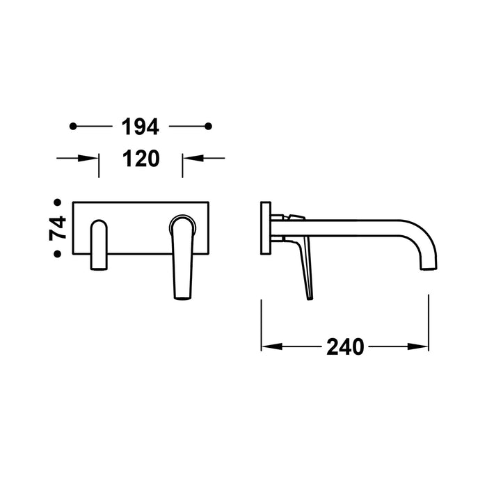 TRES 28130024AC FUJI Pieza Vista para Cuerpo Empotrado De Lavabo Color Acero
