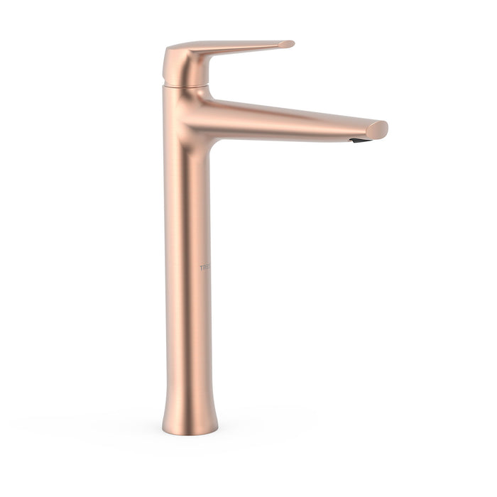 TRES 28180301OPM FUJI Grifo Monomando Caño XXL Lavabo Color Oro Rosa Mate 24K