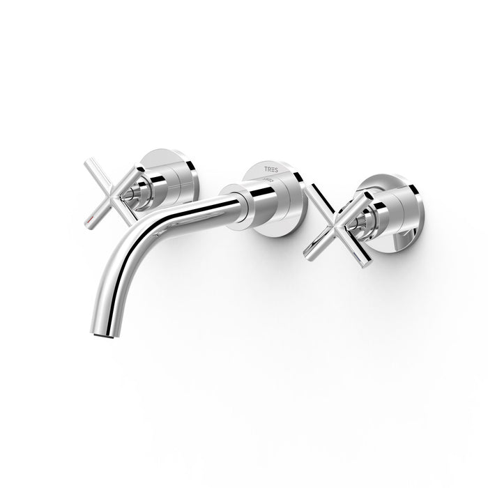 TRES 28330002 MONT BLANC Grifo Bimando Empotrado Lavabo Color Cromo