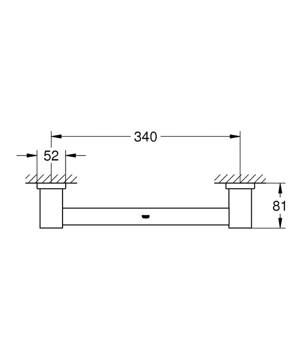 GROHE 40 514 DC1 ESSENTIALS CUBE Asidero De Bañera 39 Supersteel