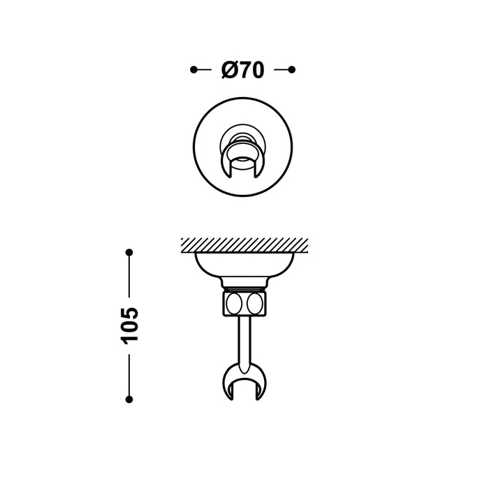 TRES 29963910LM COMPLEMENTOS DE DUCHA Soporte Orientable para Ducha De Mano Color Latón Viejo Mate
