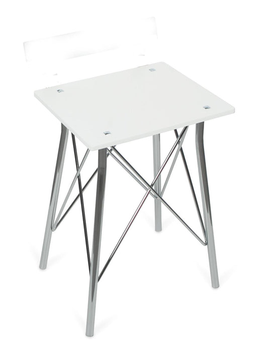 BELTRAN 1902 TABURETE Banqueta Cromo/Blanco Solid Surface Orleans