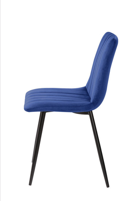 FURNITURE STYLE FS7066INDIVEL IRIA Pack 4 Sillas de Comedor Terciopelo Color Azul