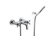 ROCA A5A0143C00 LOFT Grifo Bimando para Baño-Ducha con Inversor Automático y Equipo de Ducha Cromo