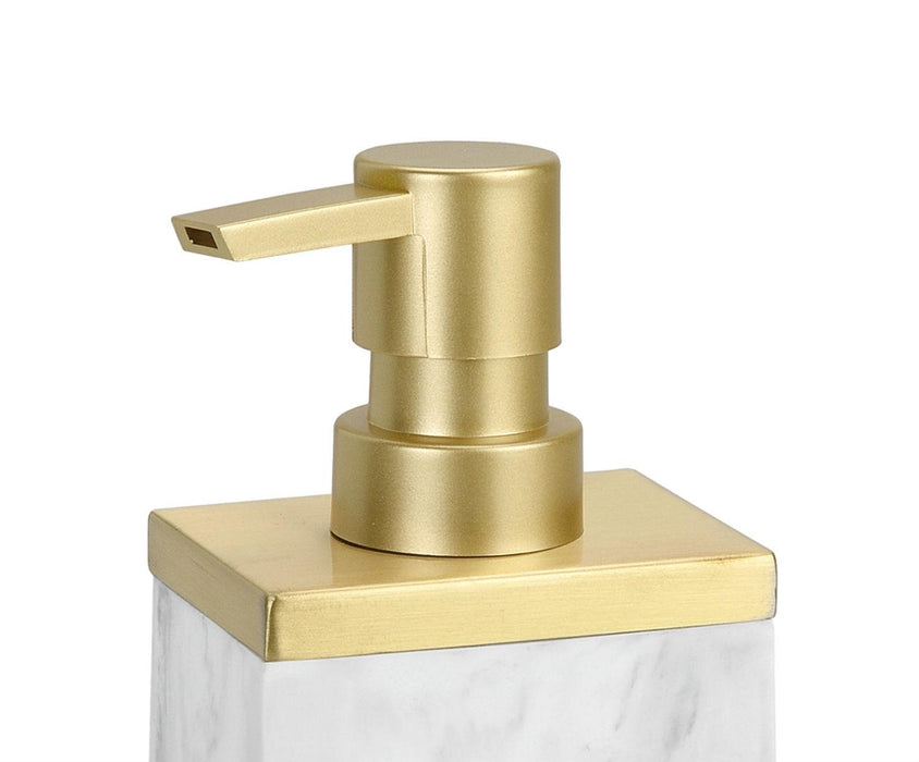 ANDREA HOUSE BA68124 Dispensador Polirresina Efecto Mármol Inox Dorado Mate