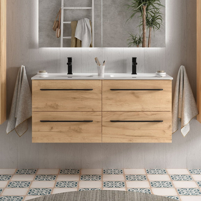 SALGAR 97954 MORAI Mueble de Baño con Lavabo 120 cm Color Roble
