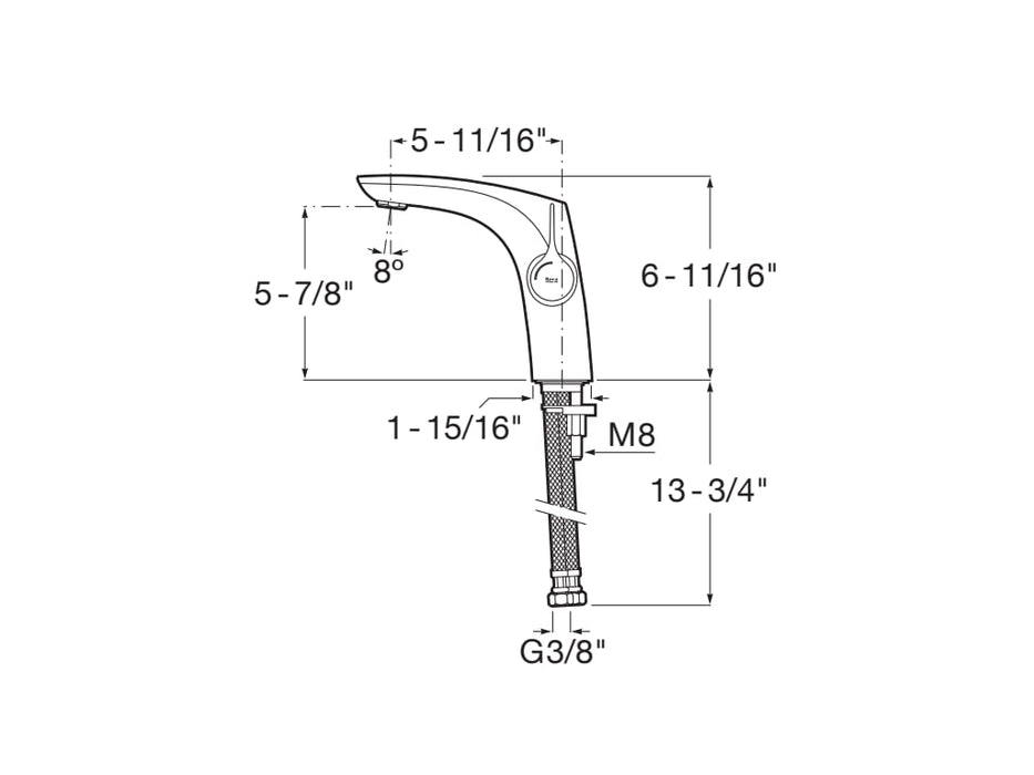 ROCA A5A3B3ARG0 INSIGNIA Grifo Monomando Lavabo con Cold Start Oro Rosa