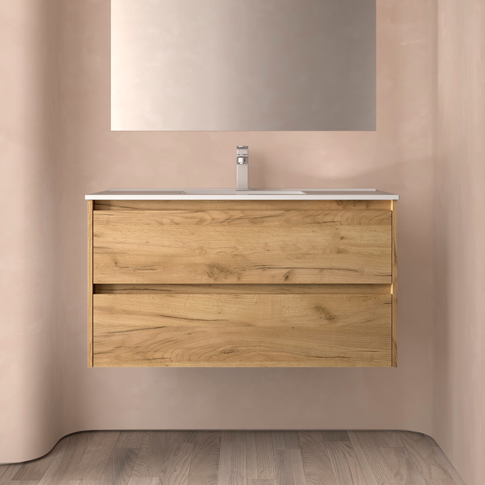 SALGAR NOJA Mueble de Baño con Lavabo 2 Cajones Color Roble África