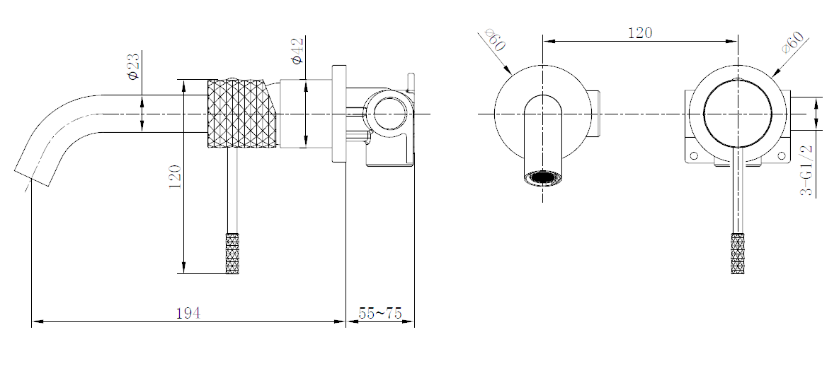 IMEX GLG053/BGM GÉNOVA Monomando Empotrado Lavabo Black Gun Metal
