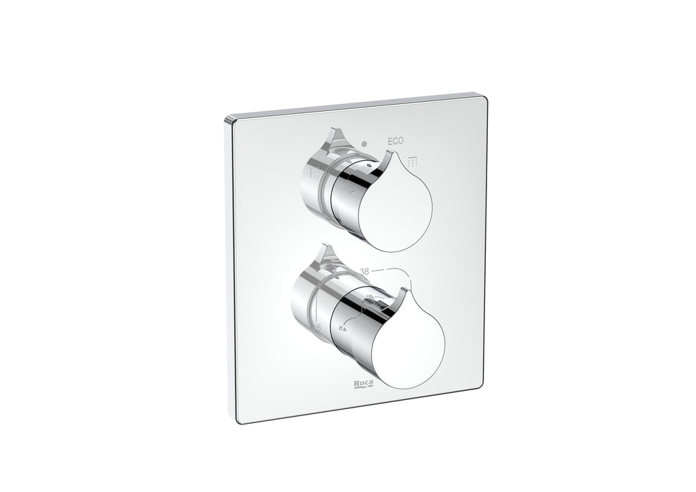 ROCA A5A0C3AC00 INSIGNIA Grifo Termostático Empotrable para Baño-Ducha con Desviador-Regulador de Caudal Cromo
