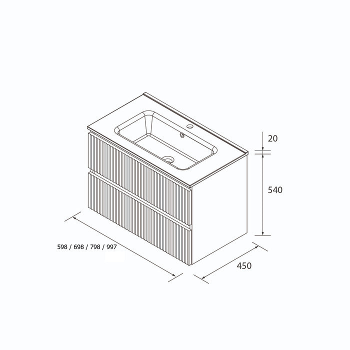 SALGAR KIRA Mueble+Lavabo IBON Color Blanco Mate