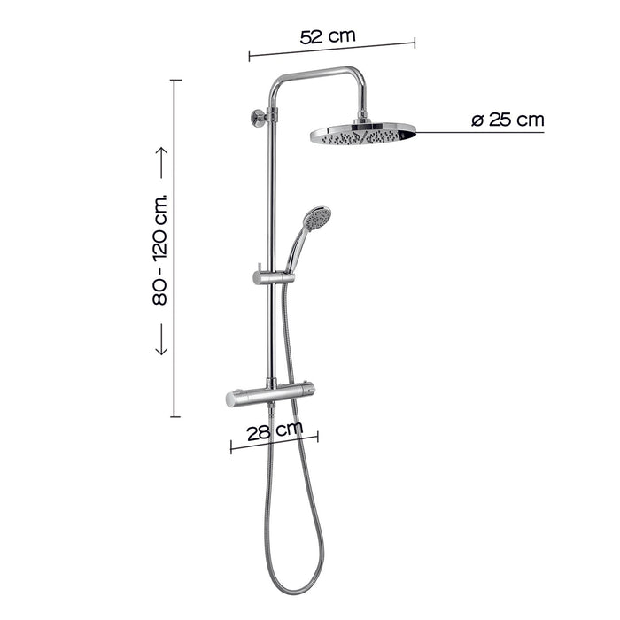 GEDY GYSC1030061 STAR MIX Grifo Gran Ducha Termostático Telescópico Cromo