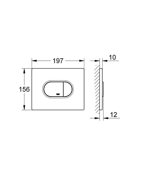 GROHE 38 858 P00 Escudo ARENA COSMOPOLITAN Horizontal Cromo Mate