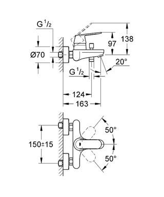 GROHE 32 831 000 EUROSMART COSMOPOLITAN Grifo Para Bañera