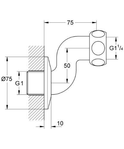 GROHE 12 411 000 Lahr Racor en S Entrada para 35089