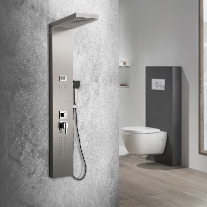 UNIVERSAL DE GRIFERÍA CH30017 HIDROTERAPIA Columna de Ducha Hidromasaje Inox