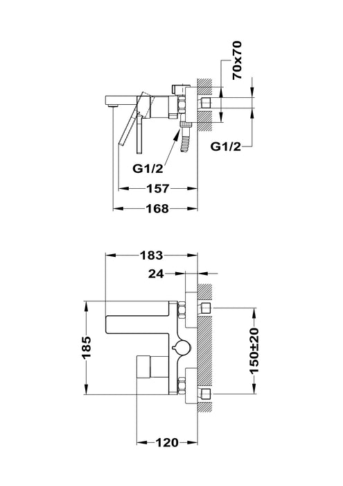 STROHM TEKA 30122020C3 DESSIN Grifo Monomando Baño-Ducha Con Equipo