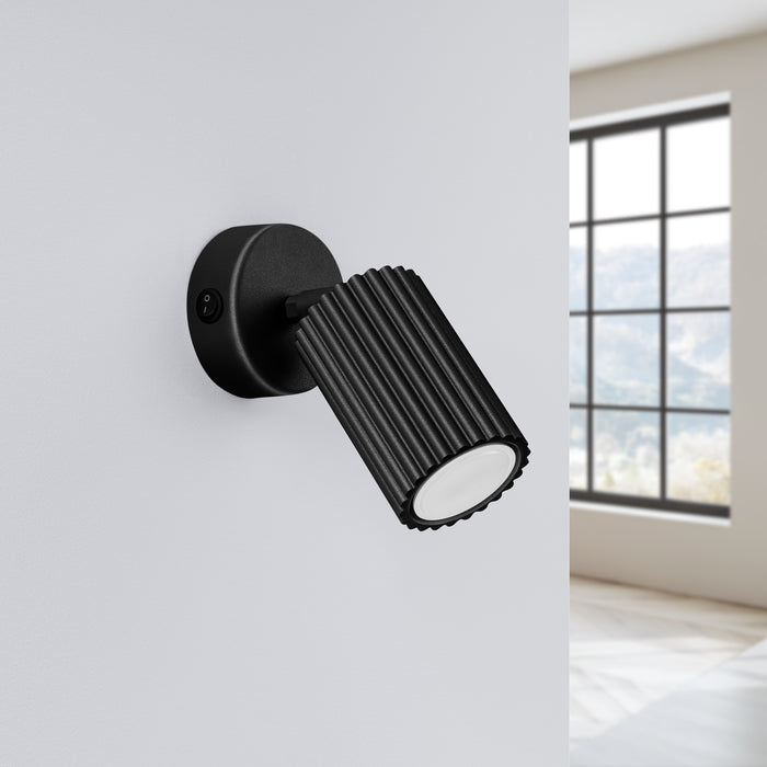 SOLLUX SL.1579 KARBON Aplique Negro Con Interruptor