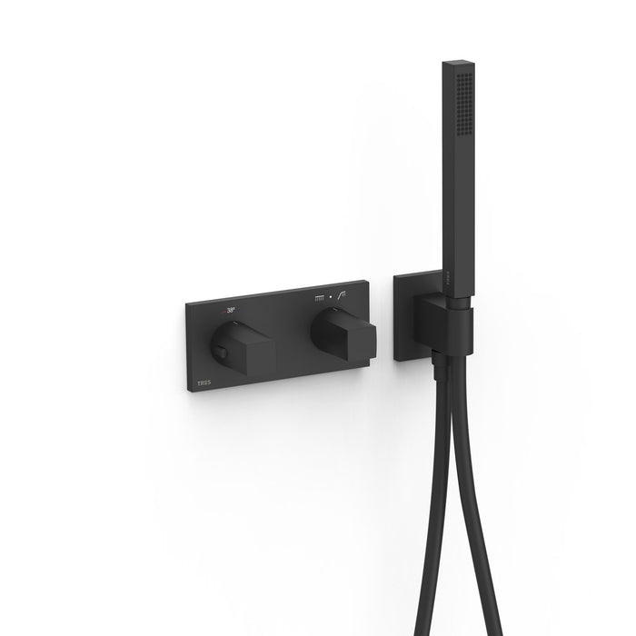TRES 30725201NM B-SYSTEM Grifo Termostático Empotrado de 2 Vías Color Negro Mate