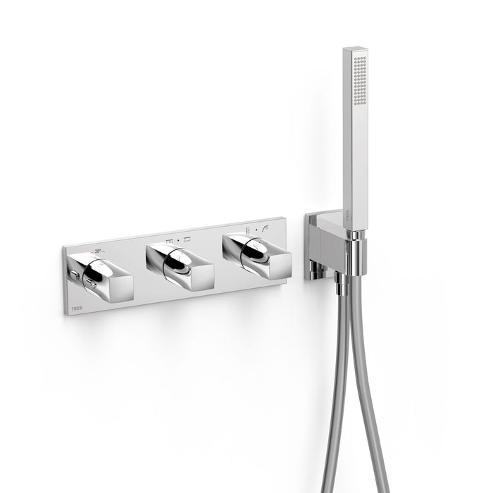 TRES 30725401 B-SYSTEM Grifo Termostático Empotrado de 4 Vías Color Cromo