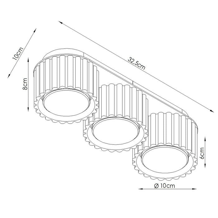 SOLLUX SL.2635 Plafón AURA 3 topo Gx53