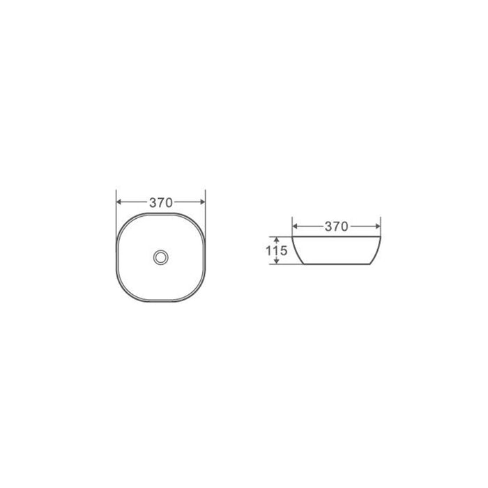 AQUORE 385299 POLO 37 Lavabo de Sobre Encimera Blanco