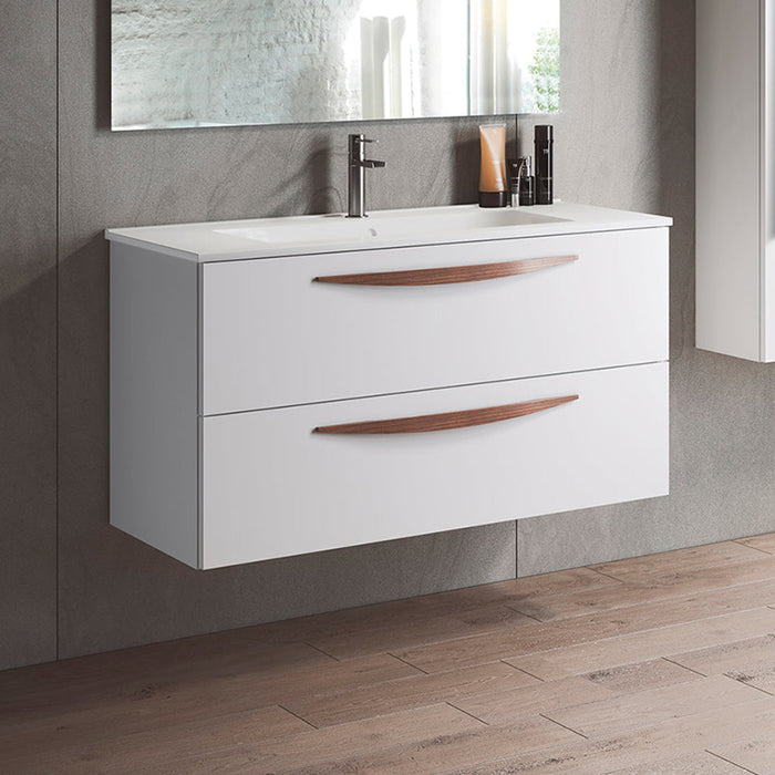 VISOBATH ARCO Mueble de Baño con Lavabo Suspendido 2 Cajones Blanco Mate