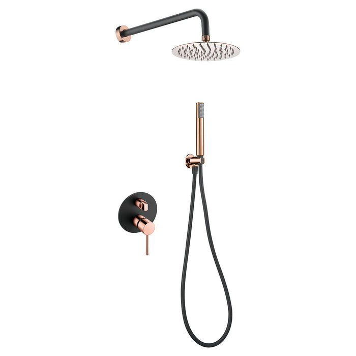 IMEX GPMS045/NOR MILOS STICK Conjunto de Ducha Empotrado Monomando Negro Oro Rosa