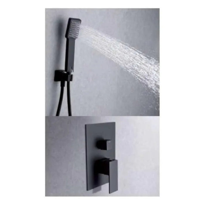 IMEX GET015/NG VOLGA Conjunto de Ducha Empotrado Monomando Negro Mate