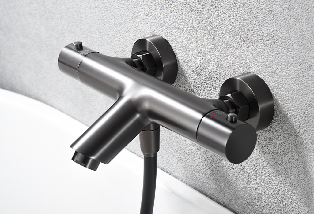 IMEX BTM039-4BGM MONZA Kit Baño/Ducha Termostatico Black Gun Metal