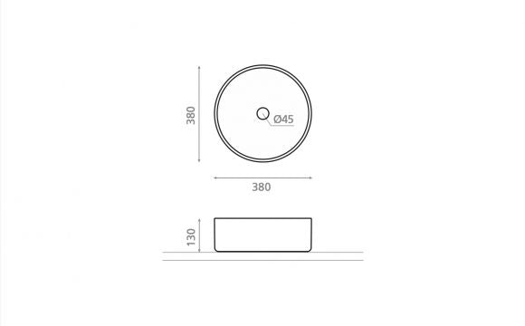 BATHCO 4174/91 DINAN CIRCULAR 38 Lavabo Porcelana