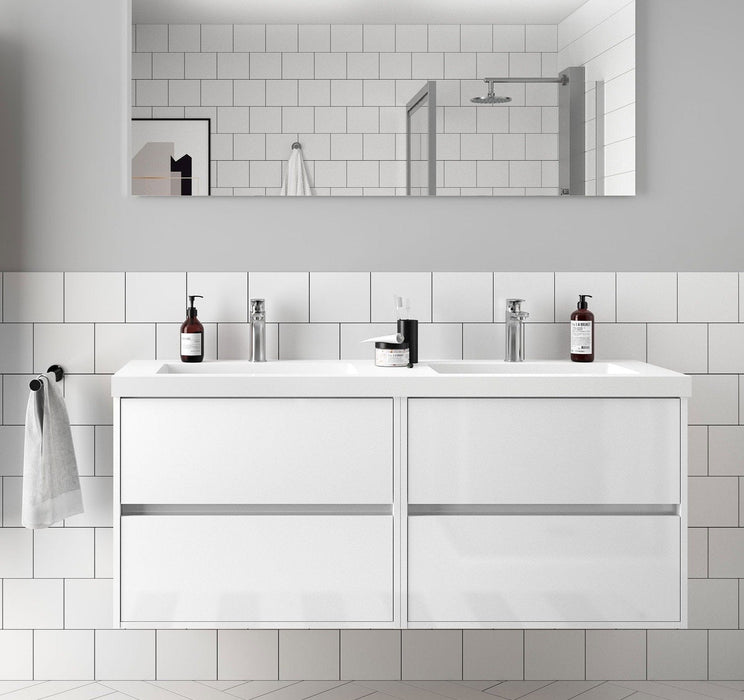 SALGAR 118471 NOJA Mueble+Lavabo 4 Cajones 140 cm Color Gris Satinado